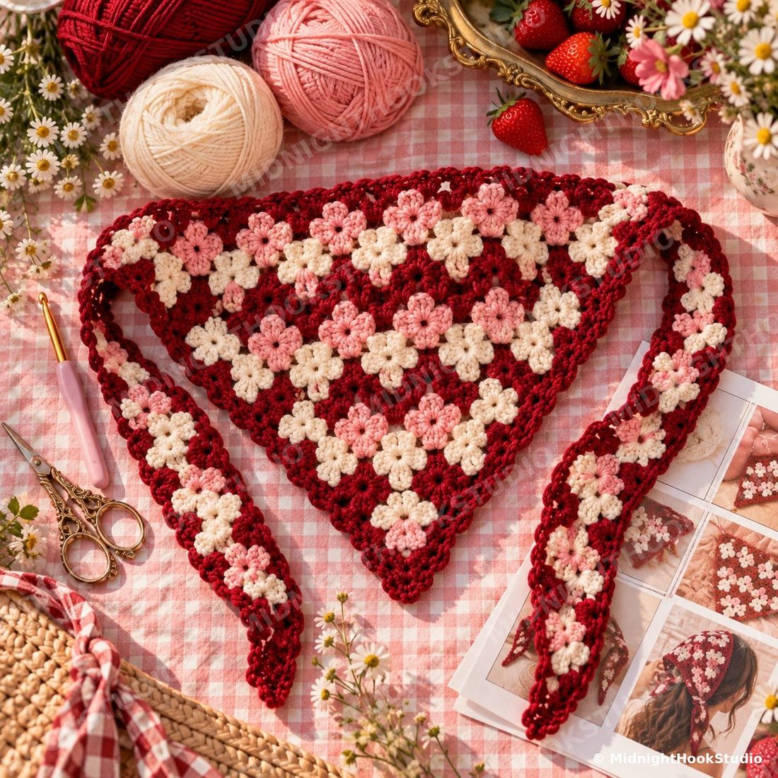 Granny Triangle Bandana Head Scarf