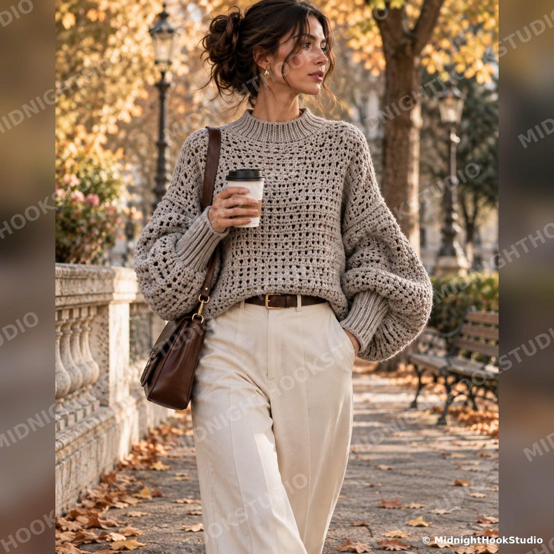 Balloon Sleeve Quiet Luxury Sweater — worsted merino or alpaca, XS–3XL.