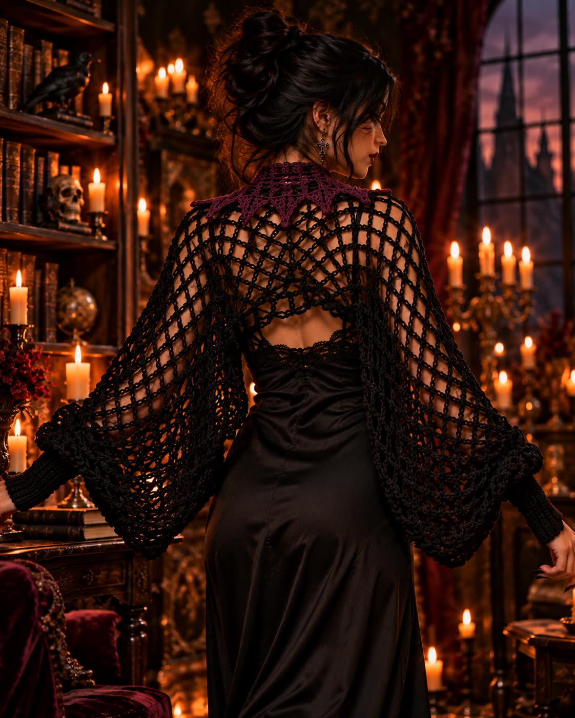 Bat Wing Mesh Shrug