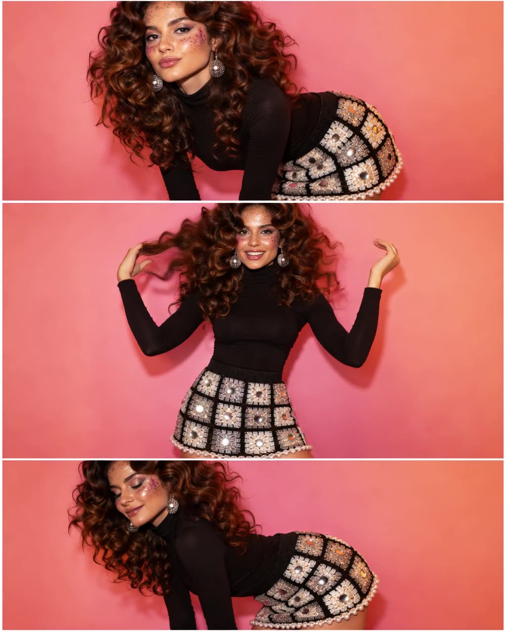Disco Ball Granny Square Mini Skirt