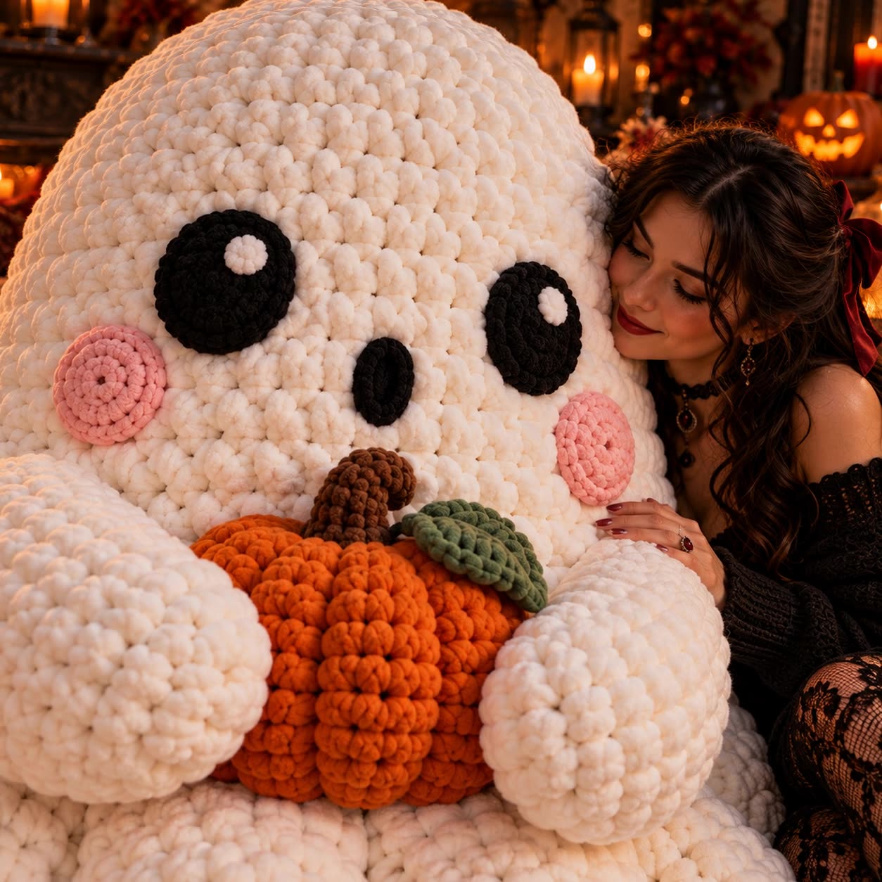 Giant Cuddle Ghost with Pumpkin — 150 cm