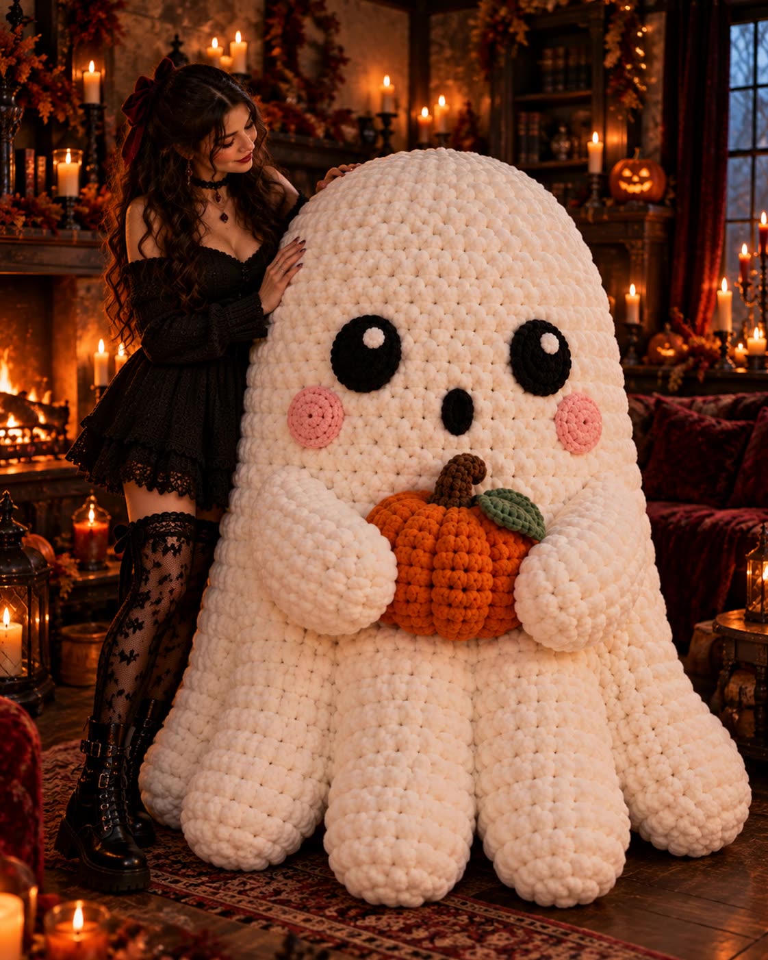 Giant Cuddle Ghost with Pumpkin — 150 cm