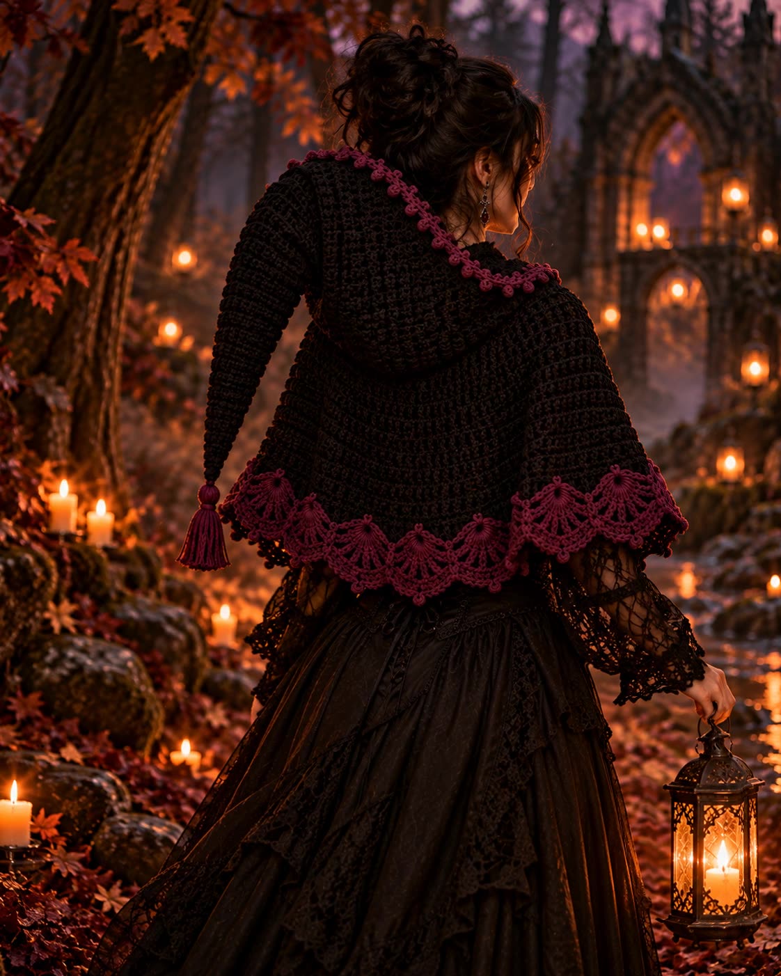 Witch Capelet with Pointed Hood