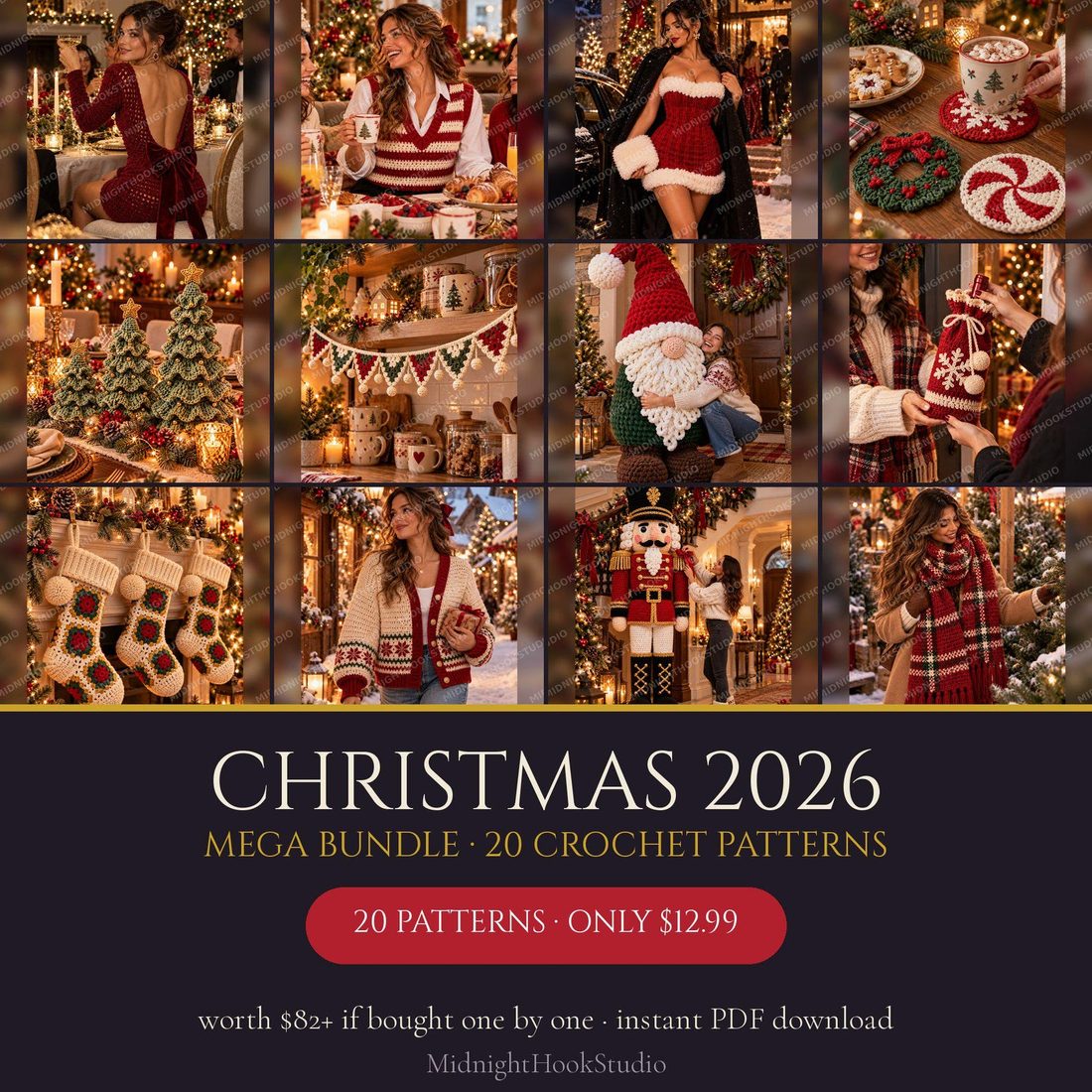 Christmas Crochet Pattern Bundle (20 Patterns)