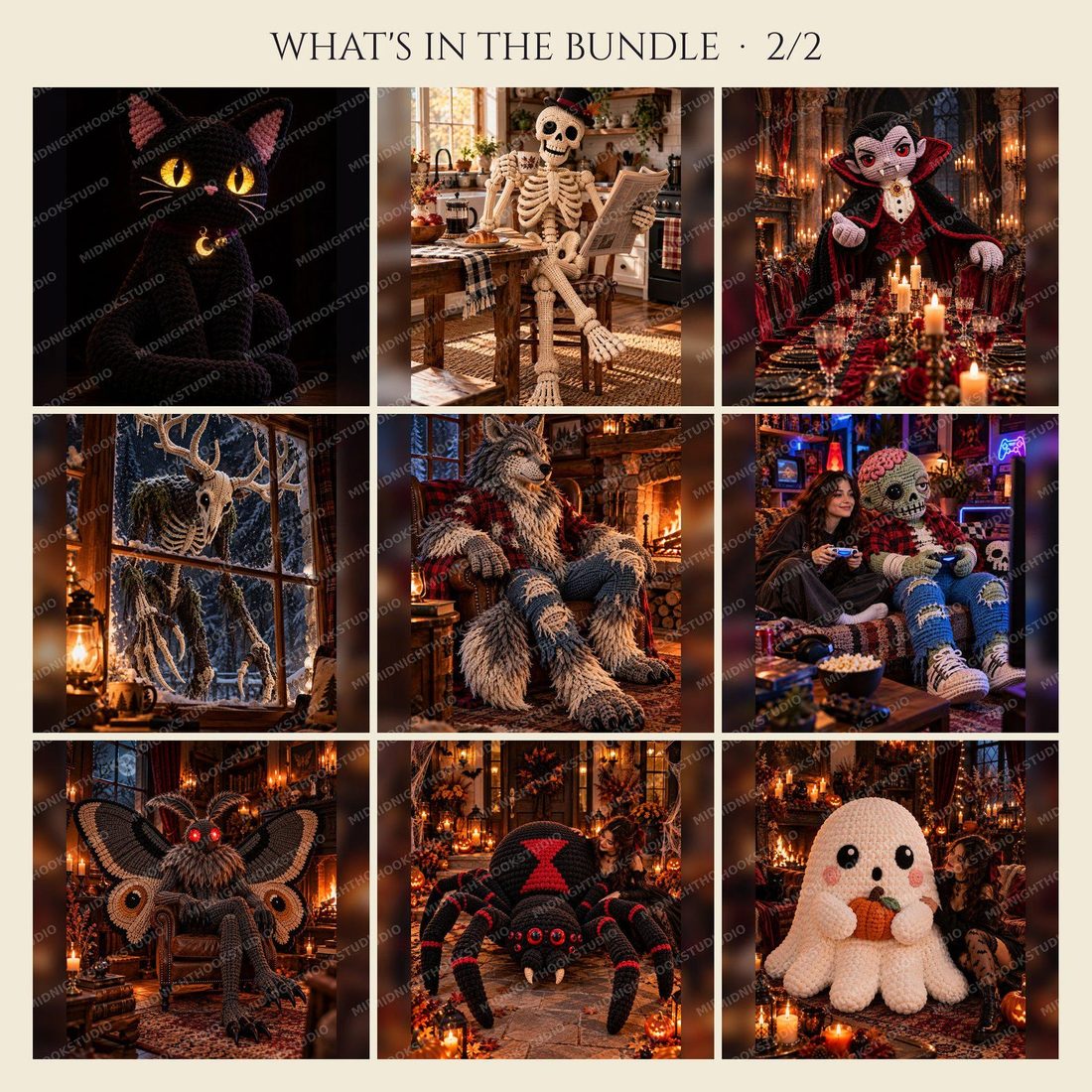 Life-Size Halloween Crochet Pattern Bundle (18 Giants)