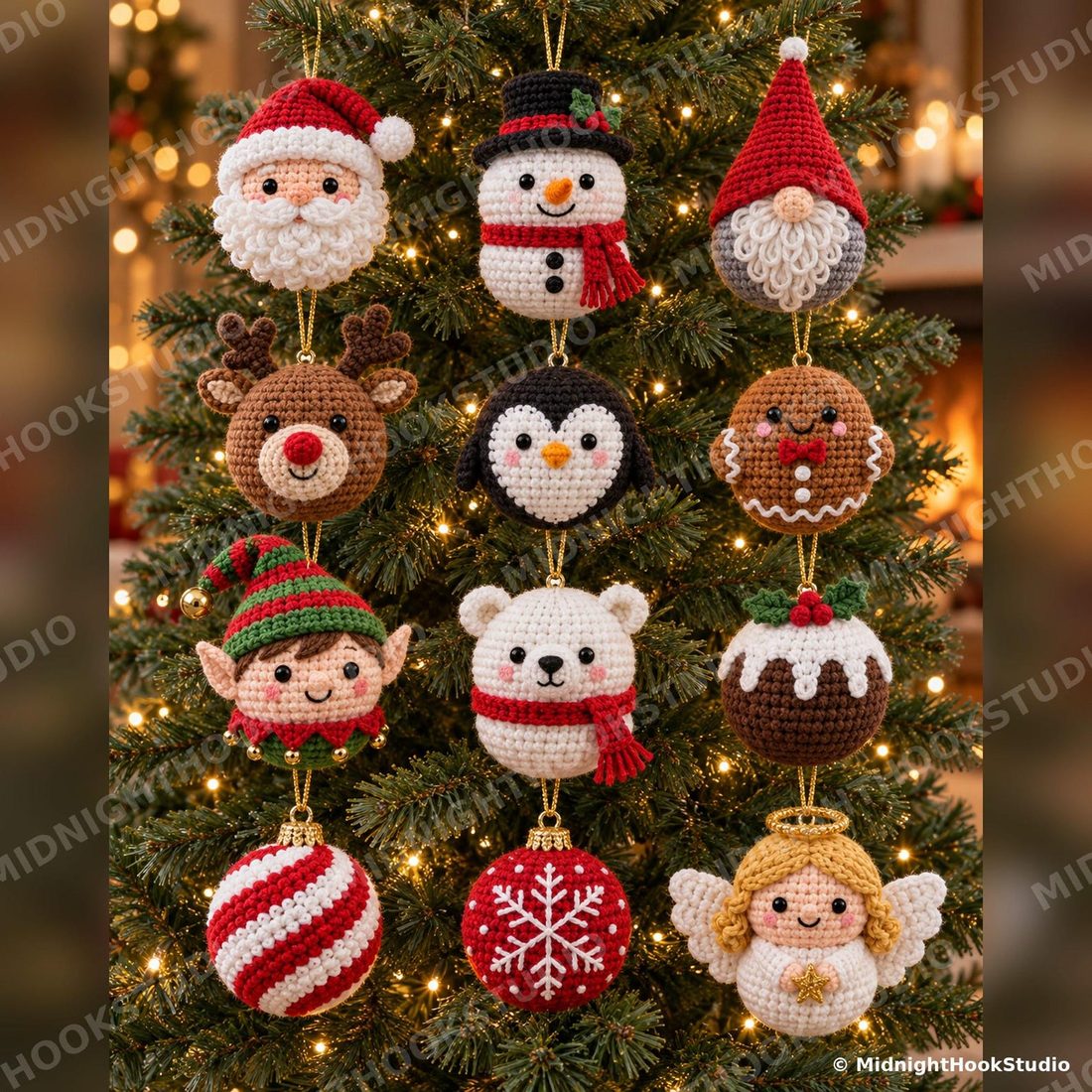 Christmas Ornament Crochet Pattern Bundle (12 Spiral Balls)
