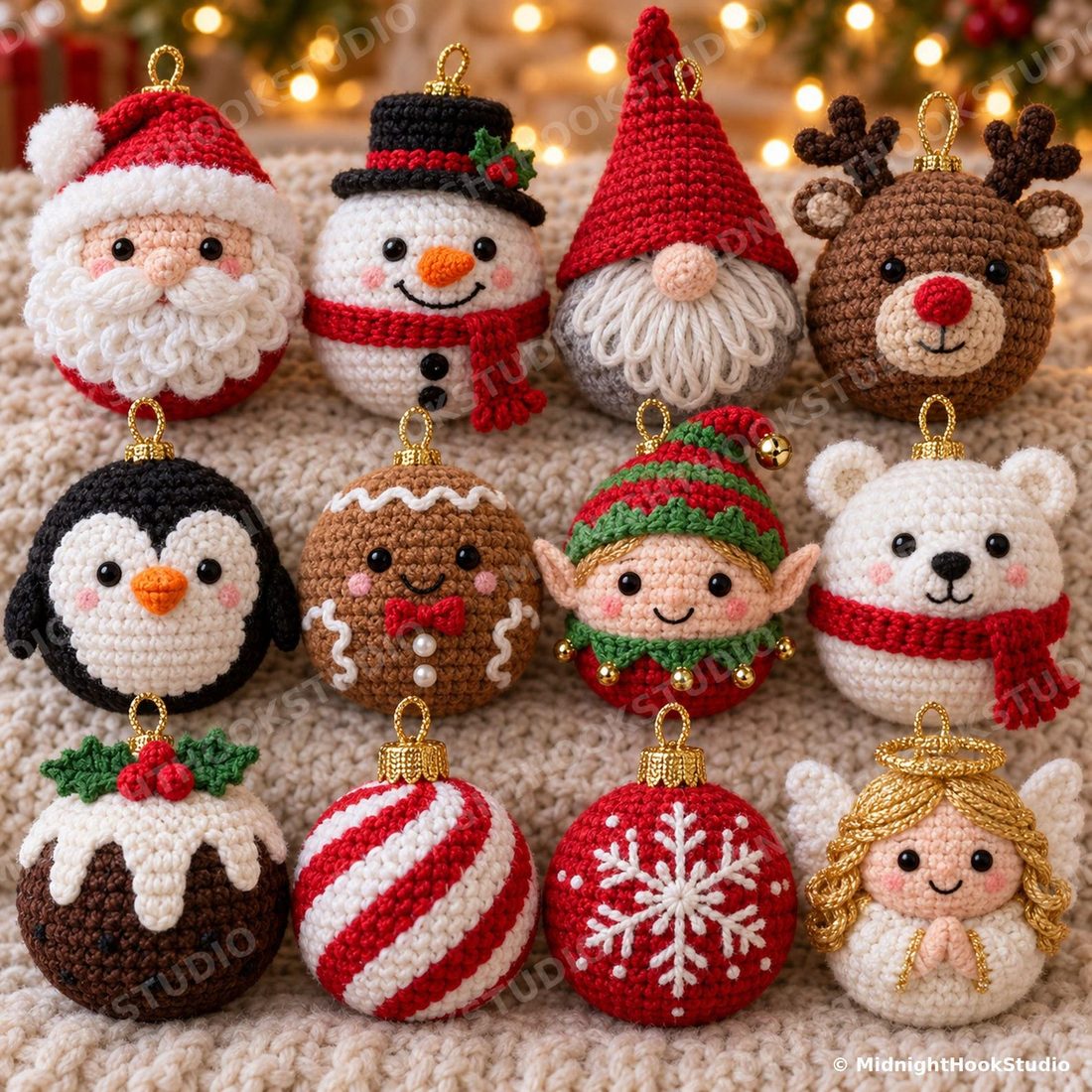 Christmas Ornament Crochet Pattern Bundle (12 Spiral Balls)