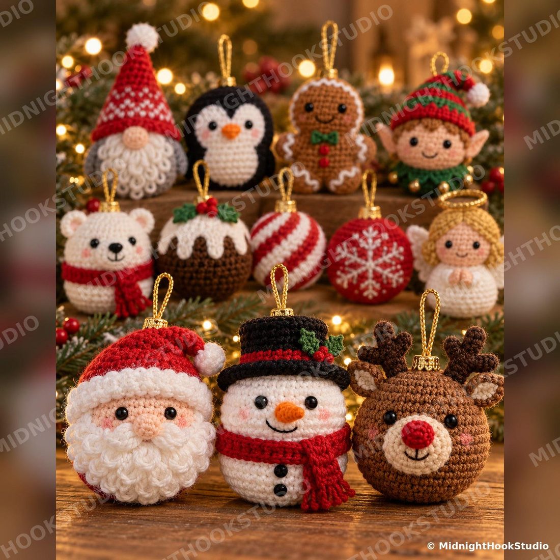 Christmas Ornament Crochet Pattern Bundle (12 Spiral Balls)