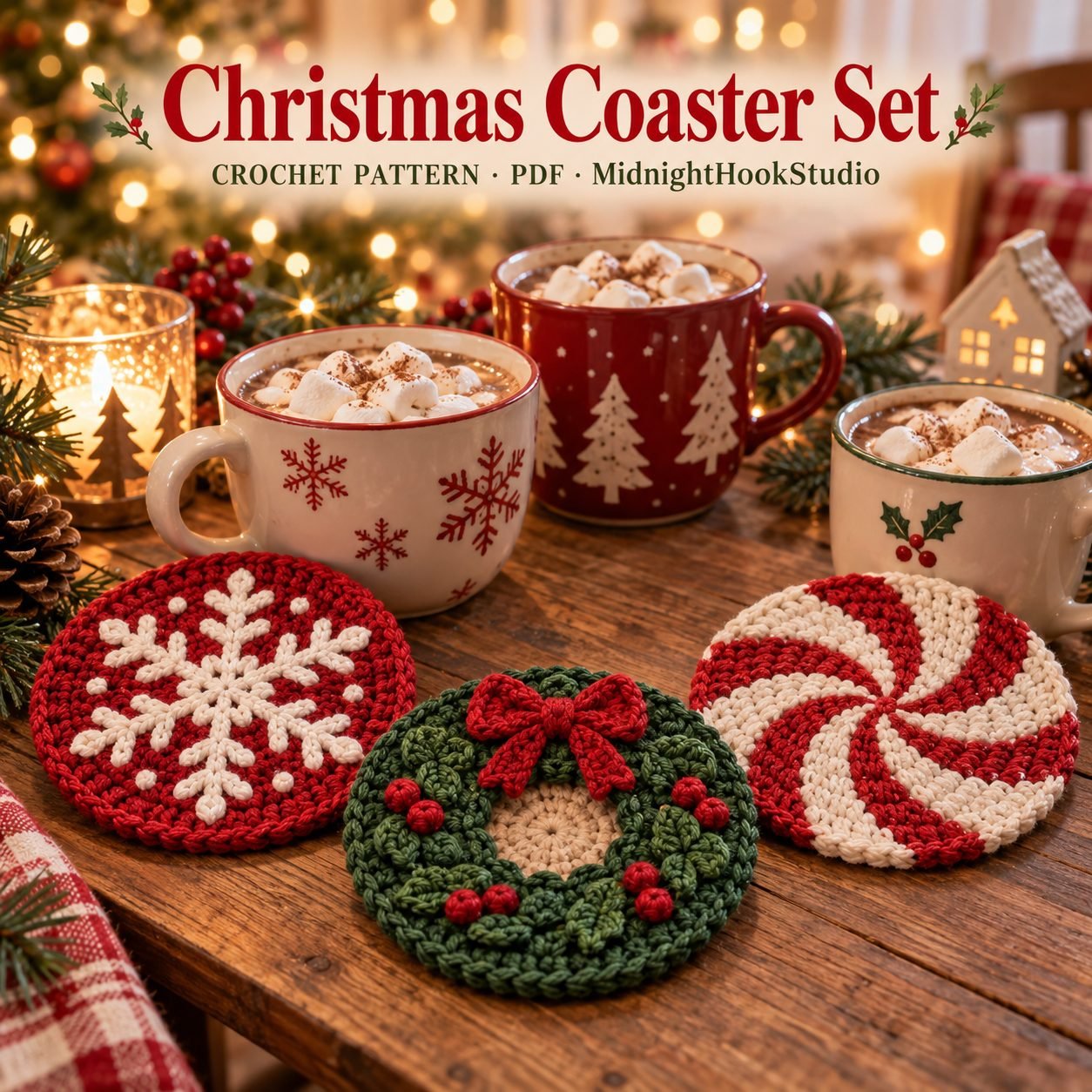 Christmas Coaster Set Crochet Pattern